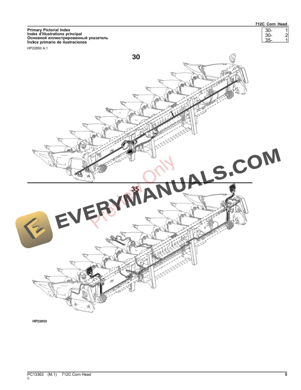 John Deere 712C Corn Head Parts Catalog PC13363 15OCT23-5
