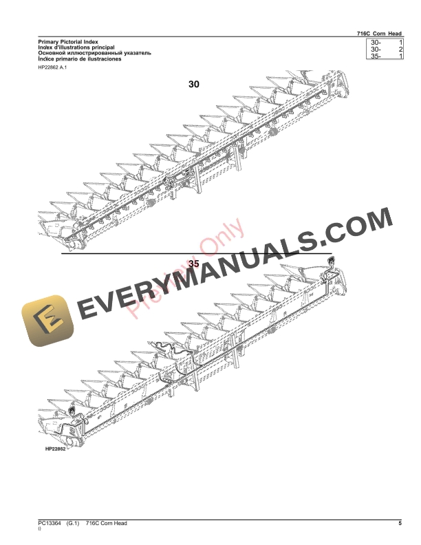John Deere 716C Corn Head Parts Catalog PC13364 15OCT23-5