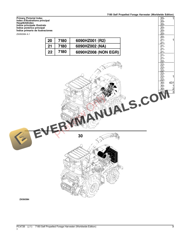 John Deere 7180 Self Propelled Forage Harvester Parts Catalog PC4726 26NOV23-3