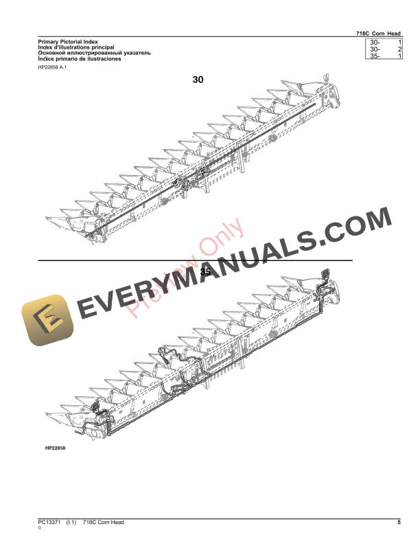 John Deere 718C Corn Head Parts Catalog PC13371 09NOV23-5