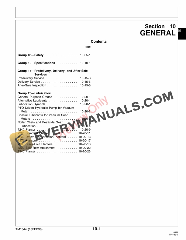 John Deere 7200, 7300 MaxEmerge2 Planters Technical Manual TM1344 16FEB96 7 John Deere 7200 7300 MaxEmerge2 Planters Technical Manual TM1344 16FEB96 5