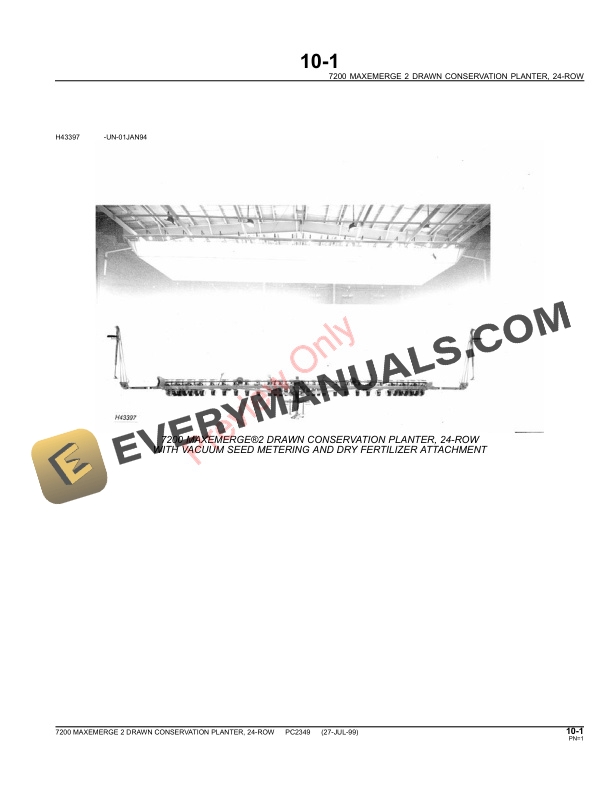 John Deere 7200 MaxEmerge2 Drawn Planter Parts Catalog PC2349 23MAY11-3