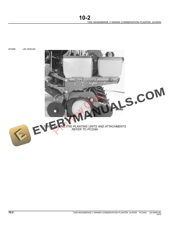 John Deere 7200 MaxEmerge2 Drawn Planter Parts Catalog PC2349 23MAY11-4