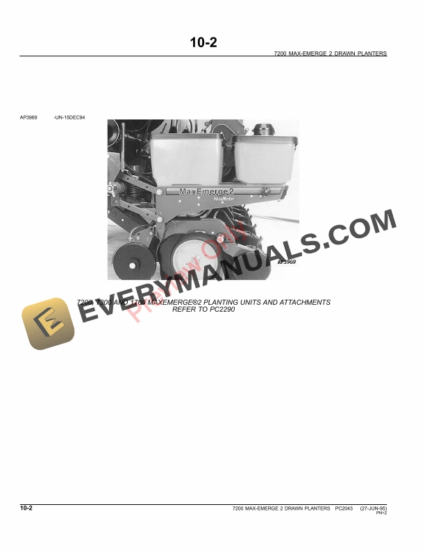 John Deere 7200 MaxEmerge2 Drawn Planters Parts Catalog PC2043 23MAY11-4