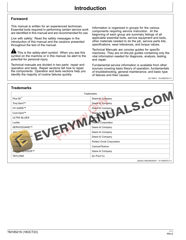 John Deere 7200A and 7400A Trim and Surrounds Mowers 110001 Technical Manual TM185219 18OCT23 2