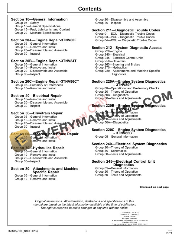 John Deere 7200A and 7400A Trim and Surrounds Mowers 110001 Technical Manual TM185219 18OCT23 3