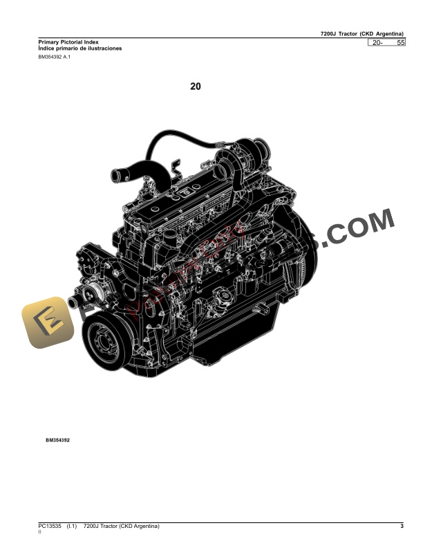 John Deere 7200J Tractor (CKD Argentina) Parts Catalog PC13535 05NOV23-3