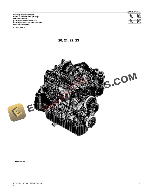John Deere 7200R TRACTOR Parts Catalog PC10572 03SEP23 3