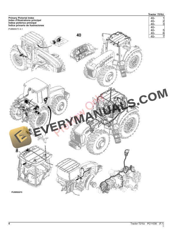 John Deere 7210J Tractor Parts Catalog PC11036 05NOV23 4