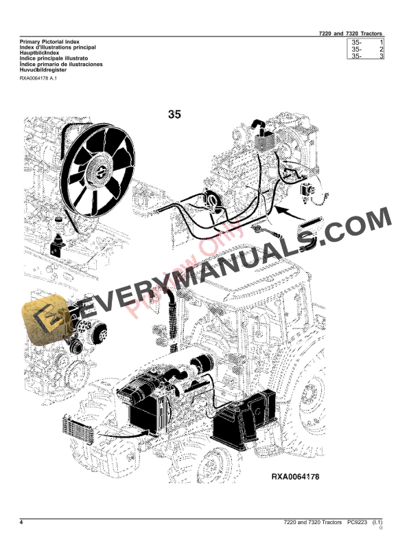John Deere 7220, 7320 TRACTORS Parts Catalog PC9223 02NOV23-4
