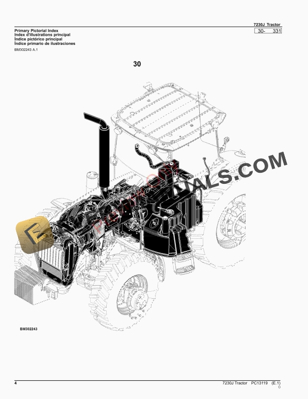 John Deere 7230J Tractor Parts Catalog PC13119 26NOV23-4
