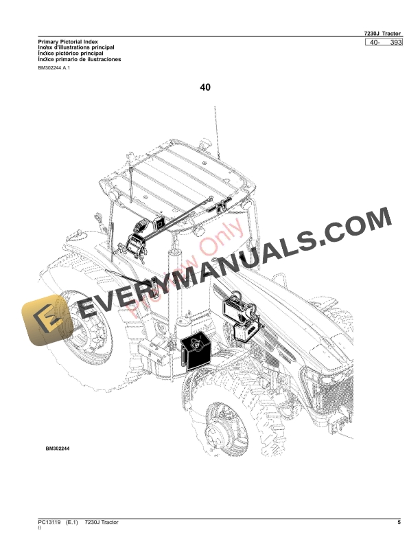 John Deere 7230J Tractor Parts Catalog PC13119 26NOV23-5