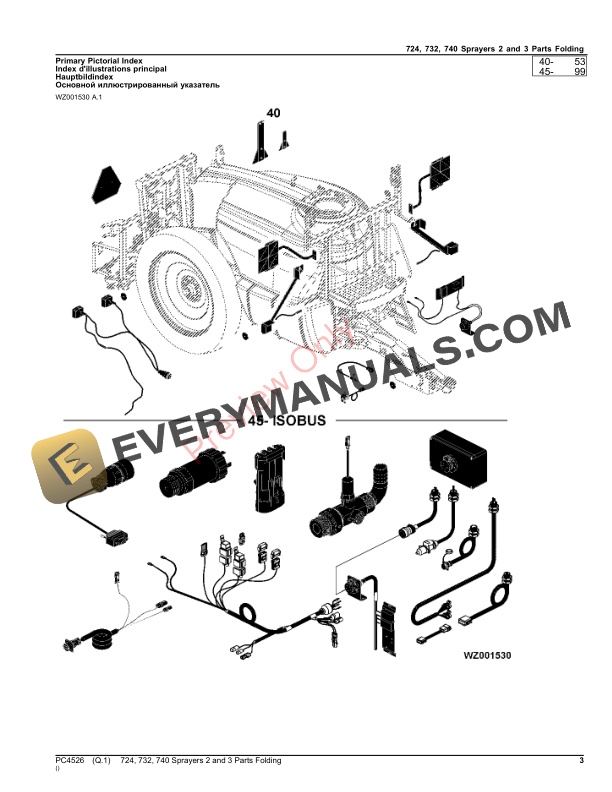 John Deere 724, 732, 740 Trailed Sprayers Parts Catalog PC4526 16JUL23-3