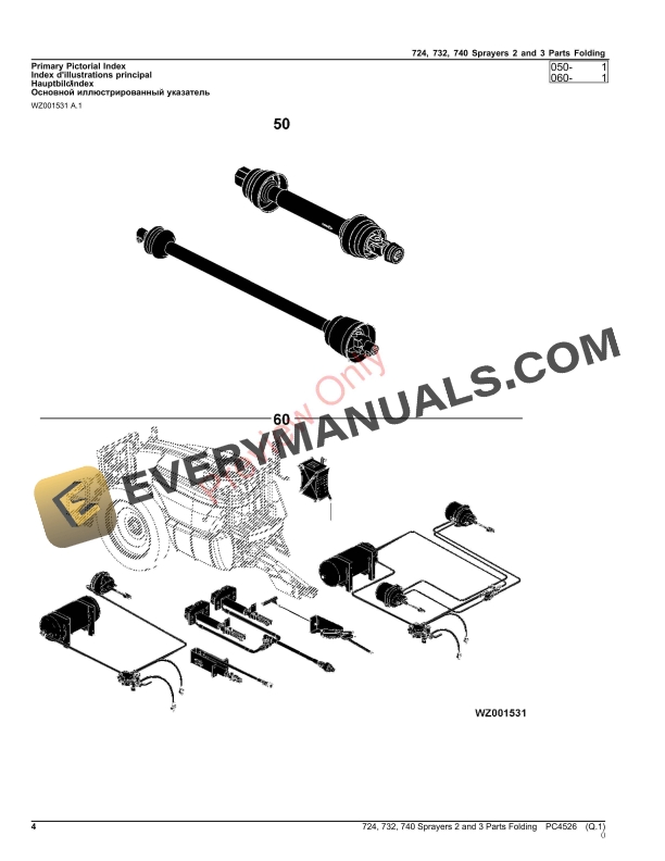 John Deere 724, 732, 740 Trailed Sprayers Parts Catalog PC4526 16JUL23-4