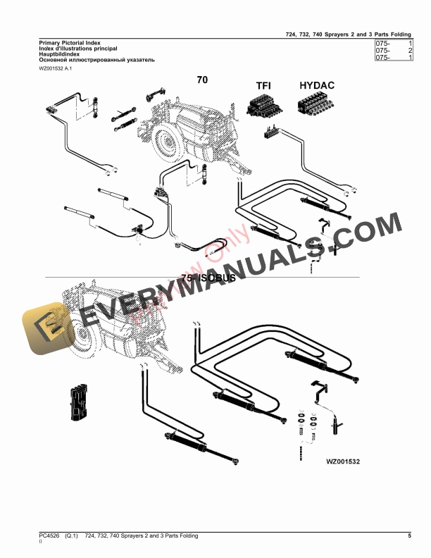 John Deere 724, 732, 740 Trailed Sprayers Parts Catalog PC4526 16JUL23-5