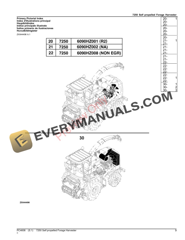 John Deere 7250 Self Propelled Forage Harvester Parts Catalog PC4608 26NOV23-3