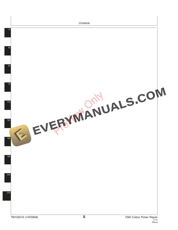John Deere 7260 Cotton Picker 000101 Technical Manual TM102019 14FEB08 4