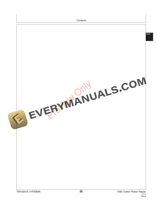 John Deere 7260 Cotton Picker 000101 Technical Manual TM102019 14FEB08 5