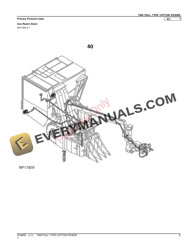 John Deere 7260 PULL TYPE COTTON PICKER Parts Catalog PC9652 13JAN23-3