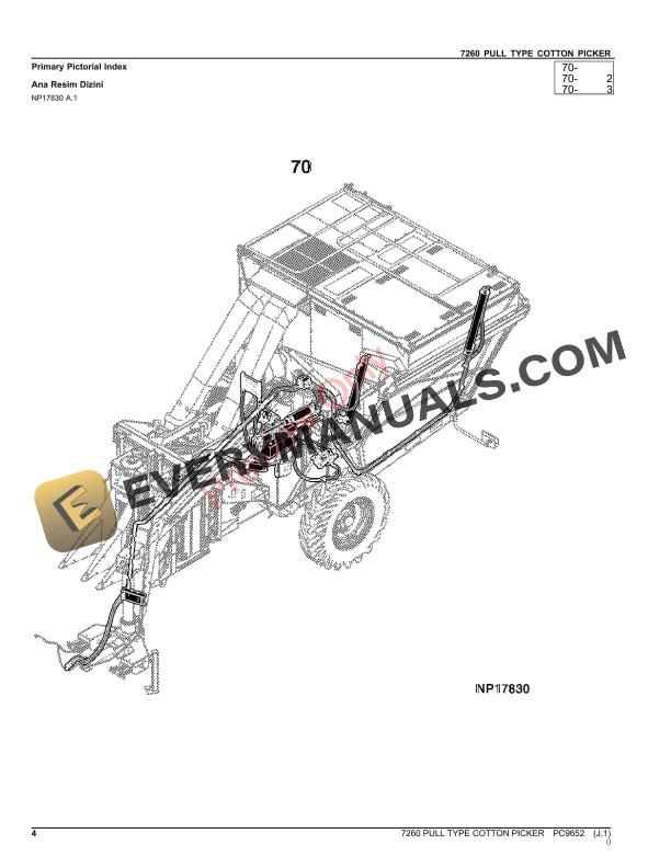 John Deere 7260 PULL TYPE COTTON PICKER Parts Catalog PC9652 13JAN23-4