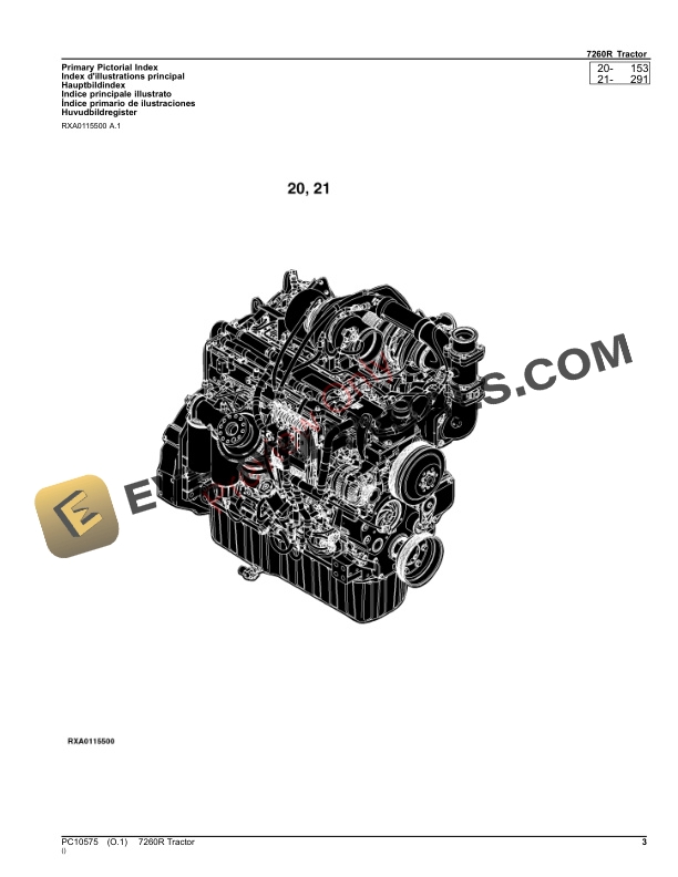 John Deere 7260R TRACTOR Parts Catalog PC10575 17SEP23 4 John Deere 7260R TRACTOR Parts Catalog PC10575 17SEP23 3