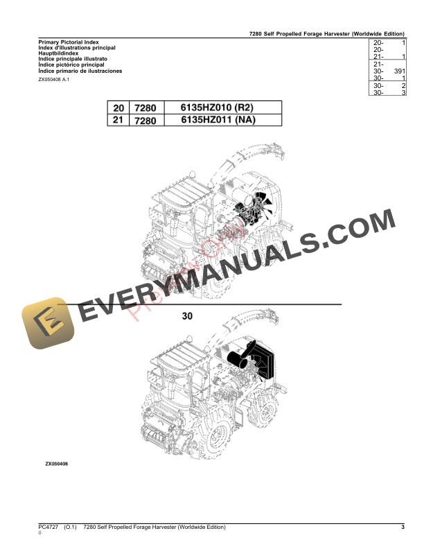 John Deere 7280 Self Propelled Forage Harvester Parts Catalog PC4727 17SEP23-3