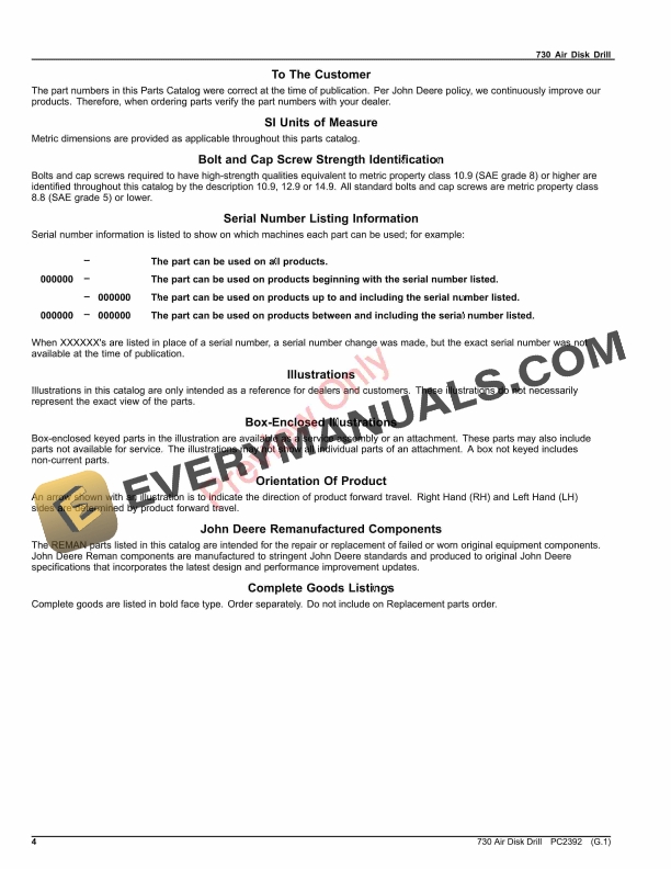 John Deere 730 Air Disk Drill Parts Catalog PC2392 25AUG22-4