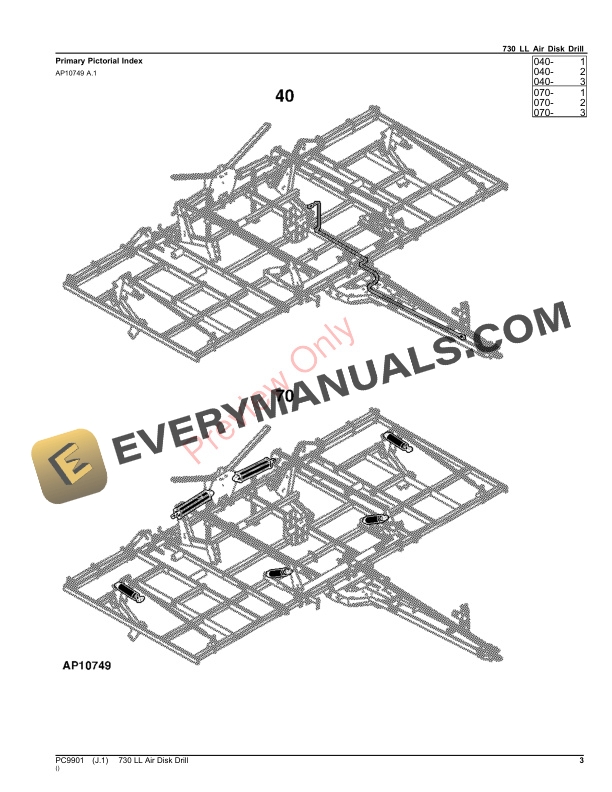 John Deere 730 LL Air Disk Drill Parts Catalog PC9901 28NOV23-3
