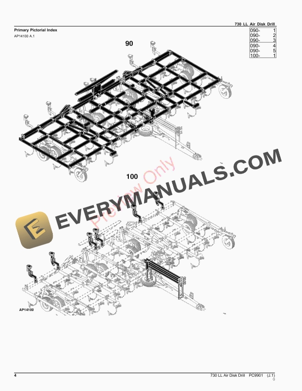 John Deere 730 LL Air Disk Drill Parts Catalog PC9901 28NOV23-4