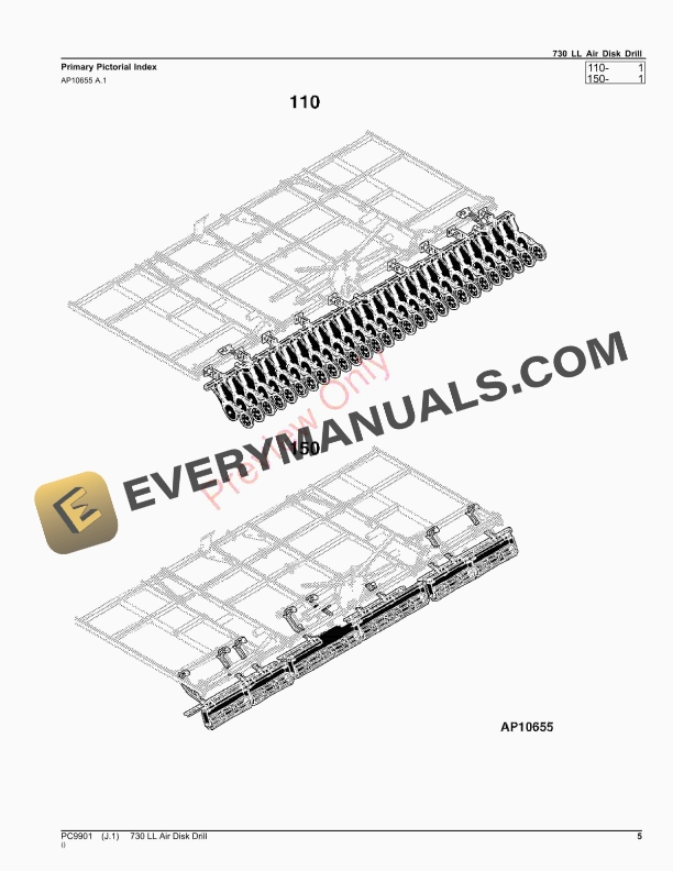 John Deere 730 LL Air Disk Drill Parts Catalog PC9901 28NOV23-5