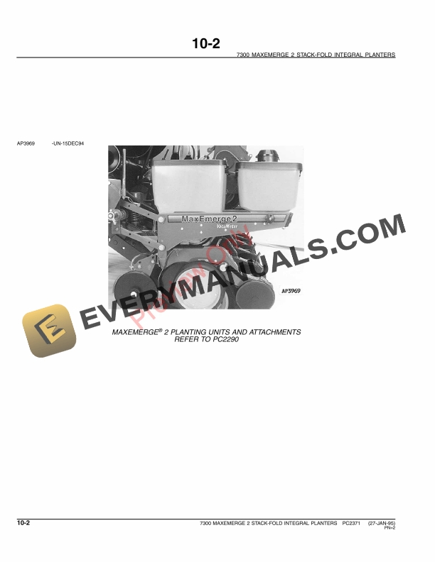 John Deere 7300 MaxEmerge2 Integral Planter (Stack-Fold) Parts Catalog PC2371 23MAY11-4