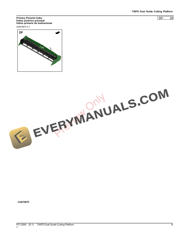 John Deere 730FD Dual Guide Cutting Platform Parts Catalog PC13206 10SEP23 4 John Deere 730FD Dual Guide Cutting Platform Parts Catalog PC13206 10SEP23-3