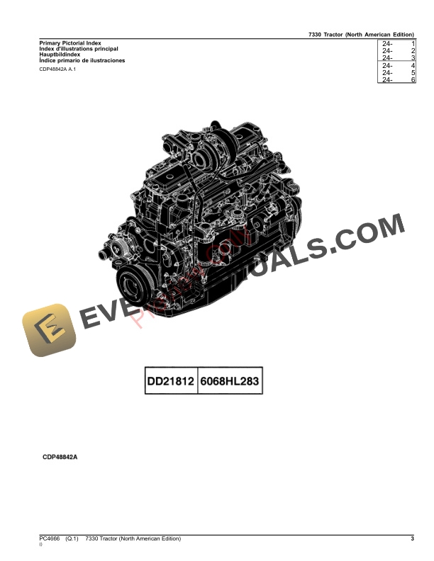 John Deere 7330 Tractor Parts Catalog PC4666 15OCT23 4 John Deere 7330 Tractor Parts Catalog PC4666 15OCT23-3