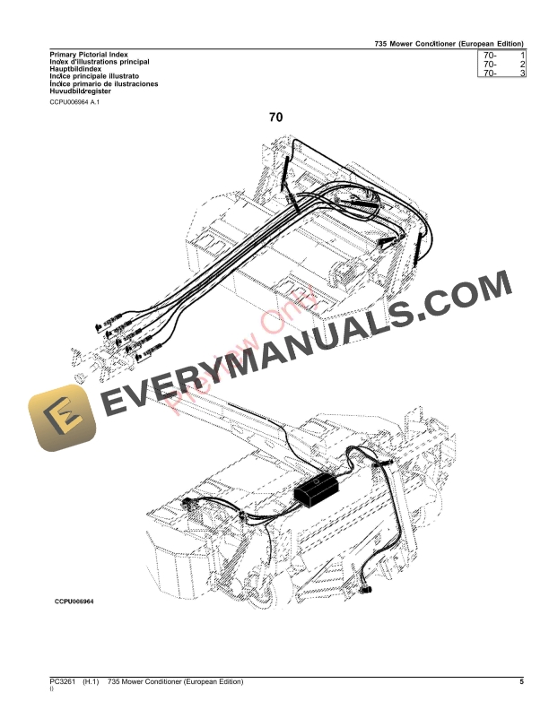 John Deere 735 Mower Conditioner Parts Catalog PC3261 08AUG23-5