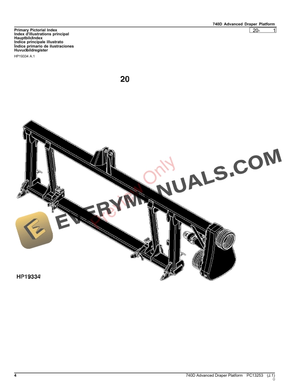 John Deere 740D Advanced Draper Platform Parts Catalog PC13253 26OCT23-4