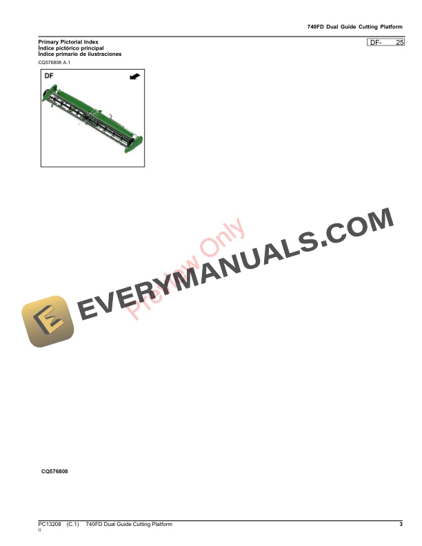 John Deere 740FD Dual Guide Cutting Platform Parts Catalog PC13208 15OCT23-3
