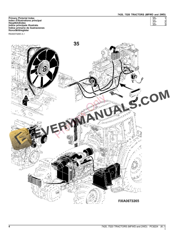John Deere 7420, 7520 TRACTORS (MFWD and 2WD) Parts Catalog PC9224 23NOV23-4