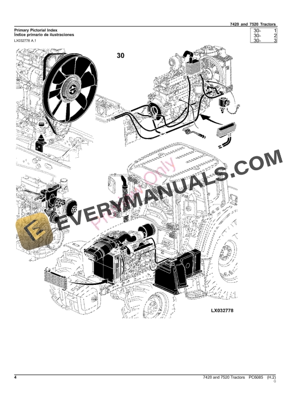 John Deere 7420 and 7520 Tractors Parts Catalog PC6085 26NOV23-4