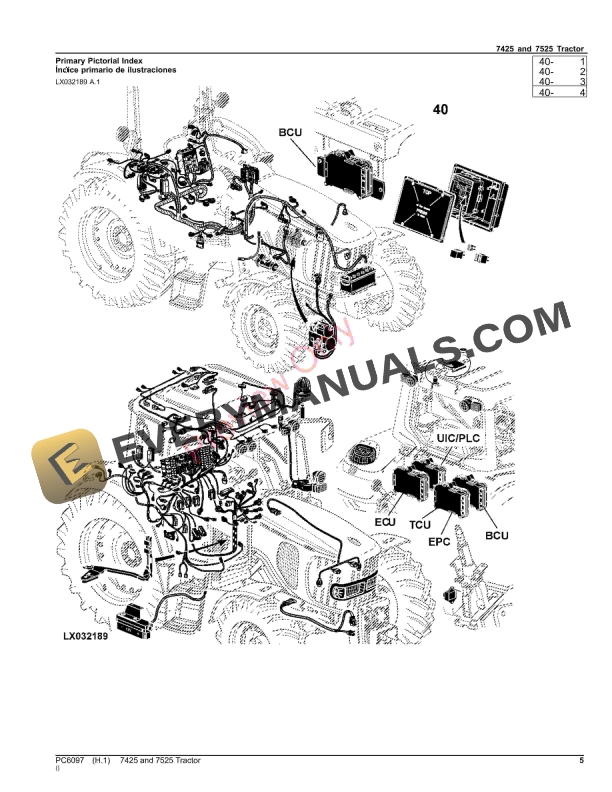 John Deere 7425 and 7525 Tractors Parts Catalog PC6097 12NOV23-5