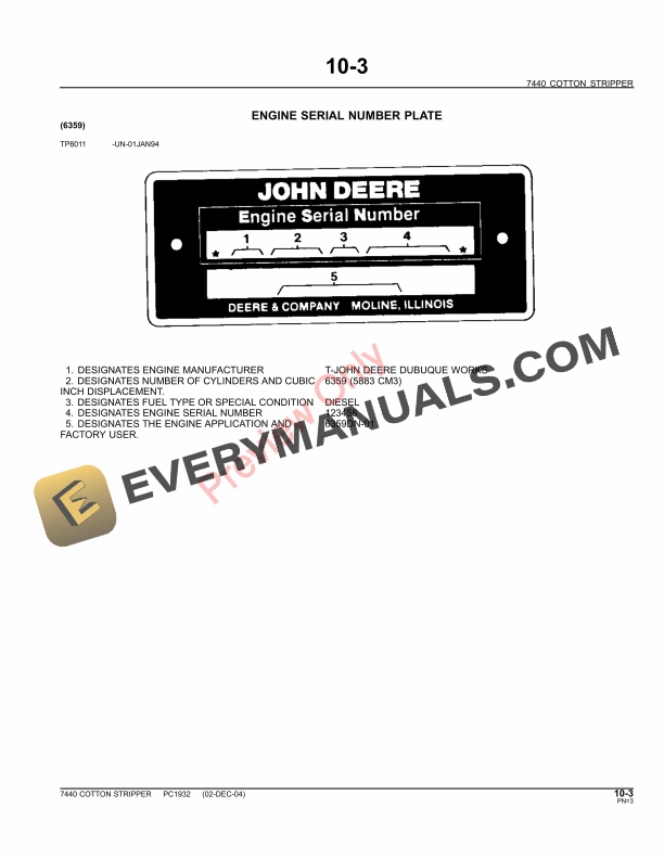 John Deere 7440 Cotton Stripper Parts Catalog PC1932 31MAY11-5