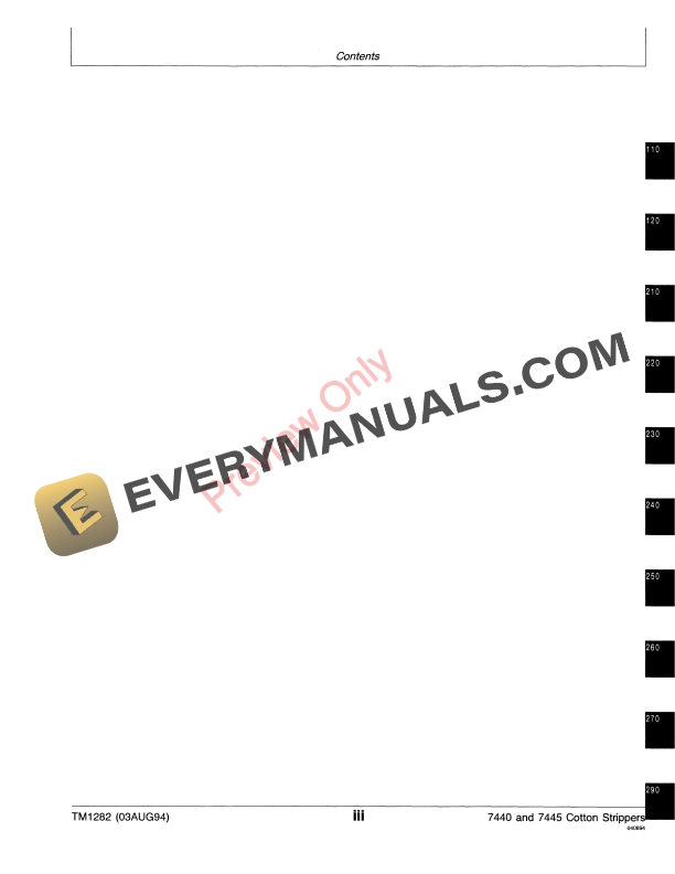 John Deere 7440 and 7445 Cotton Stripper Technical Manual TM1282 03AUG94 5