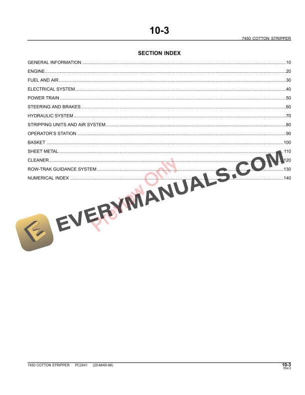 John Deere 7450 Cotton Stripper Parts Catalog PC2441 09JUN11-5