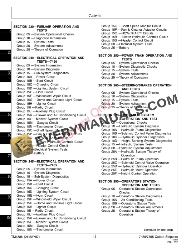 John Deere 7450 and 7455 Cotton Strippers Technical Manual TM1586 21MAY97 4