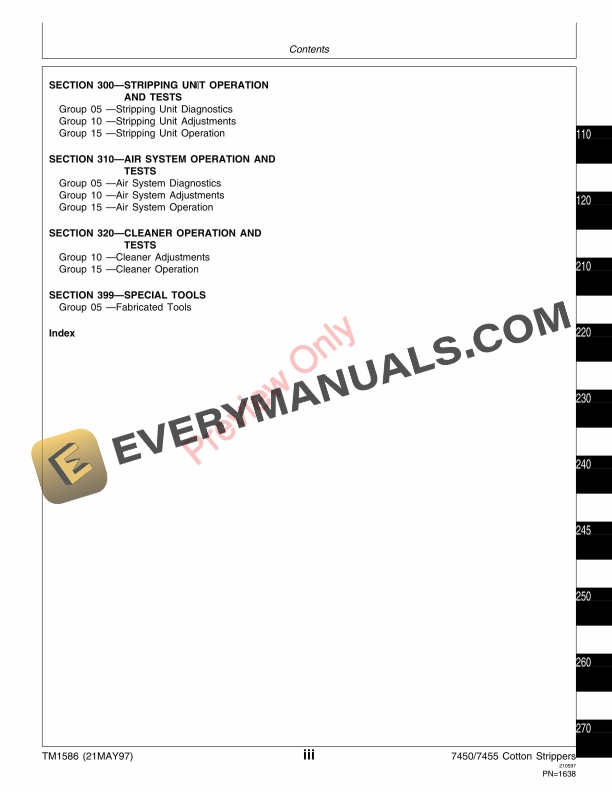 John Deere 7450 and 7455 Cotton Strippers Technical Manual TM1586 21MAY97 5
