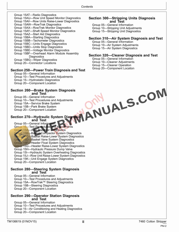 John Deere 7460 Cotton StripperDiagnostic 027001 Technical Manual TM106619 01NOV15 4