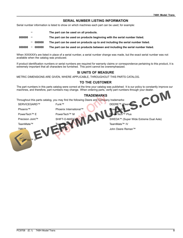 John Deere 748H MODELS- TRANS C and F Parts Catalog PC9708 26AUG23-5