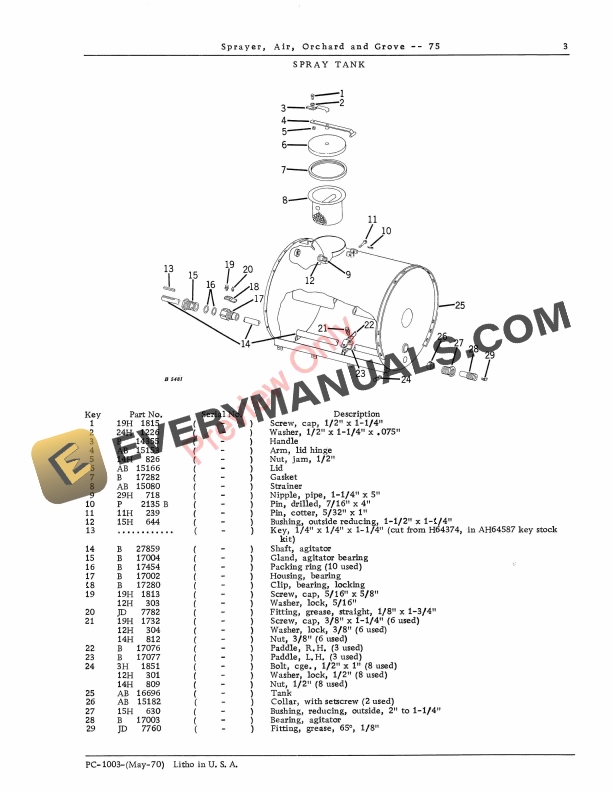 John Deere 75 Orchard and Grove Air Sprayer Parts Catalog PC1003 01MAY70 5