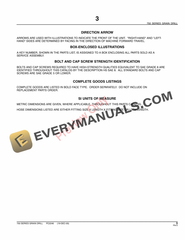 John Deere 750 Grain Drill, English Parts Catalog PC2246 31MAY11-5