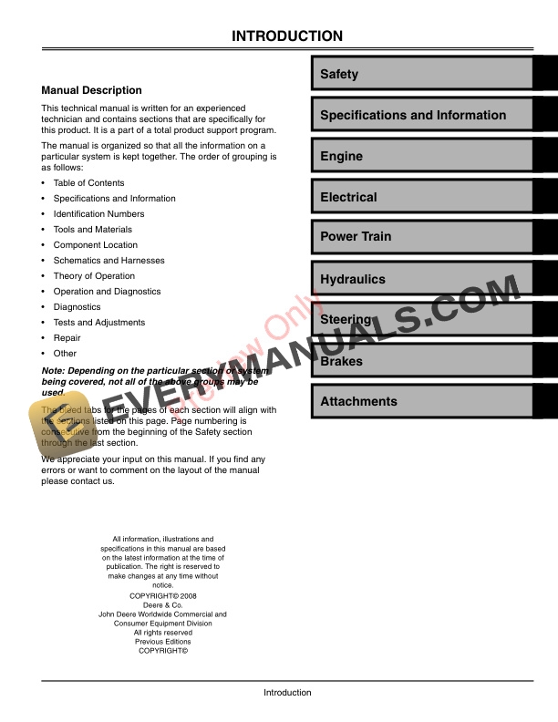 John Deere 7500 7700 8500 8700 8800 Lightweight Fairway Mower Technical Manual TM100719 01JAN08 3