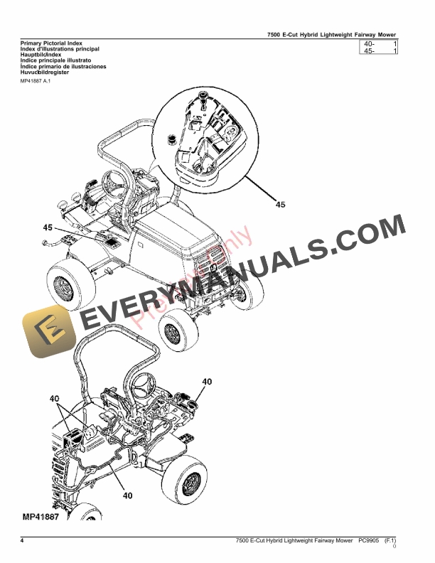 John Deere 7500 E-Cut Hybrid Lightweight Fairway Mower Parts Catalog PC9905 20AUG23-4